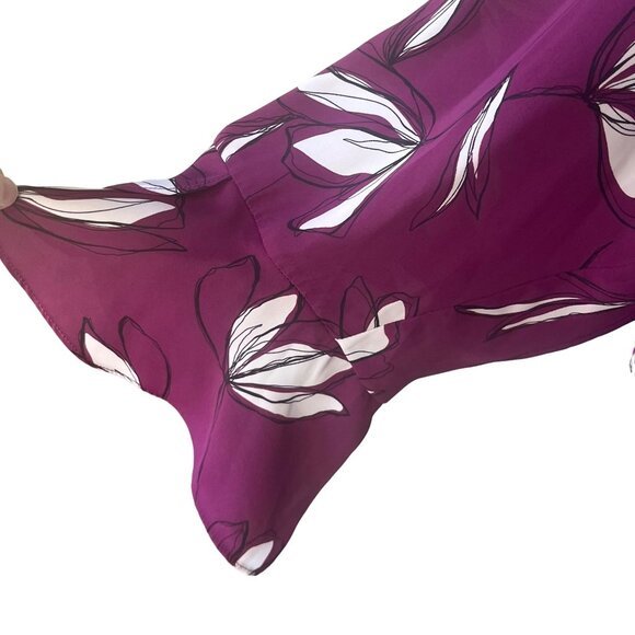 41 Hawthorn Blouse Womens 1X Burgundy Flare Sleeves Floral - Picture 5 of 9